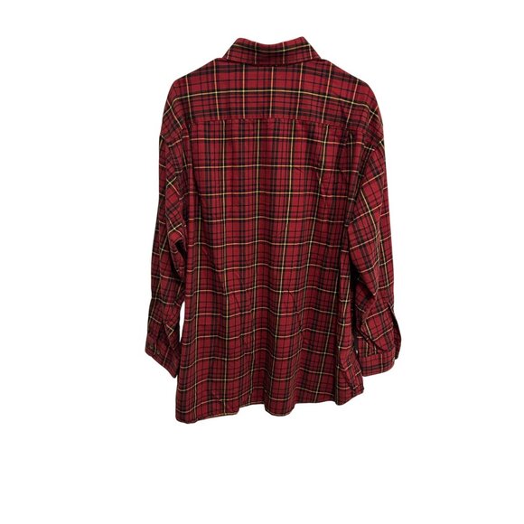 Orvis Red Black Plaid Long Sleeve Button Up Shirt Sz XXL Wool Career Western - Picture 2 of 10